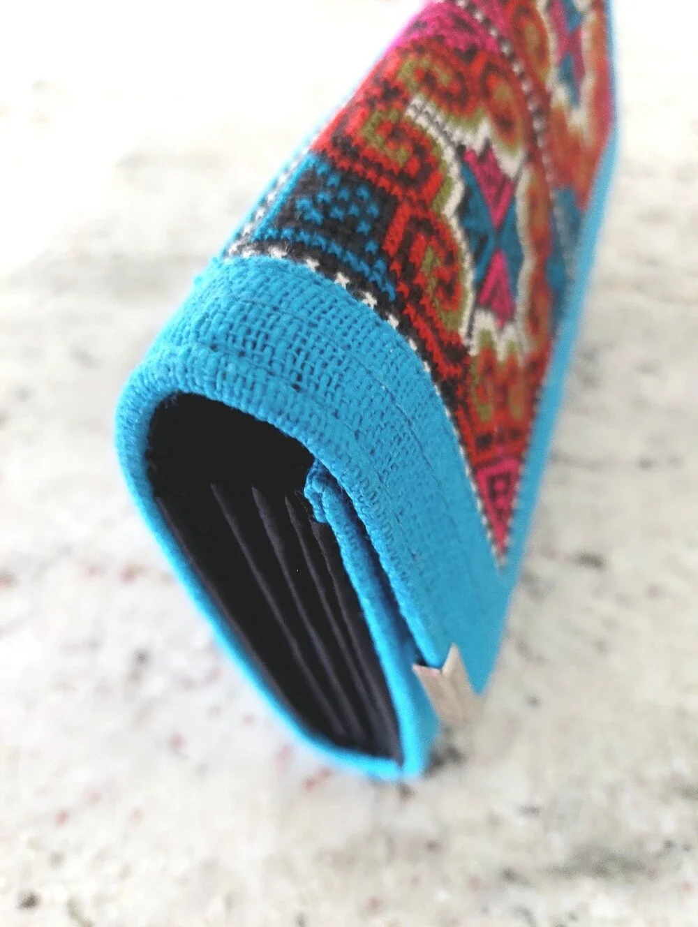 Changnoi Blue Hmong Embroidered Wallet NWT